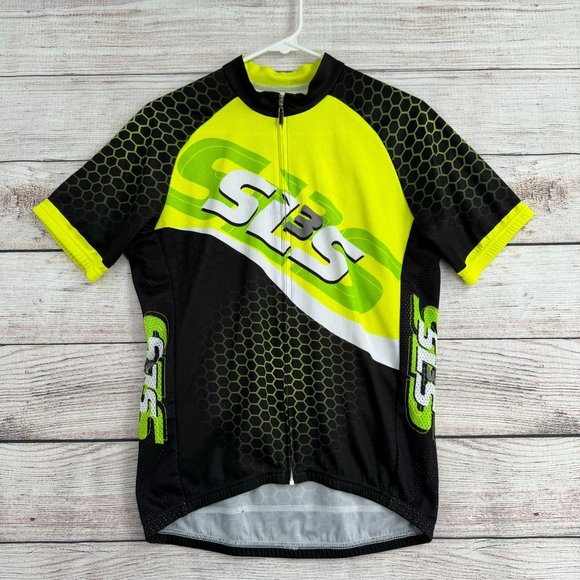 SL3S Cycling Bib and Triathlon Jersey Men's Size Medium Black/Florescent‎ Green - Picture 5 of 16